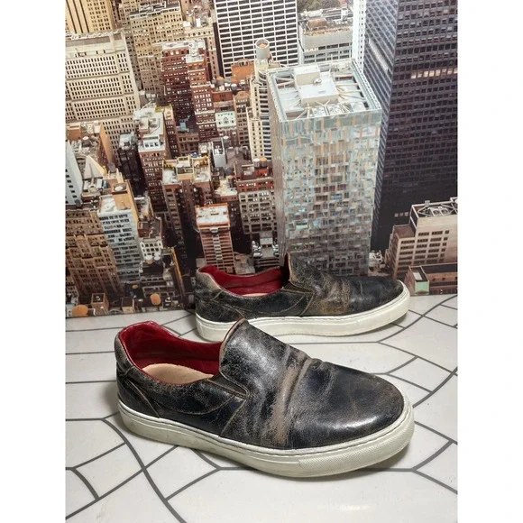 BED STU Hermione Tan Rustic Brown Distressed Leather Slip On Shoes Womens Sz 10 - Picture 3 of 10